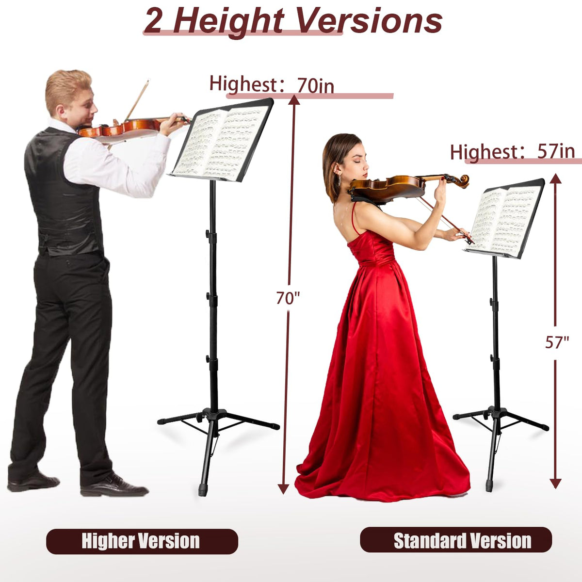 70IN Adjustable Sheet Music Stand with Carrying Bag Z564