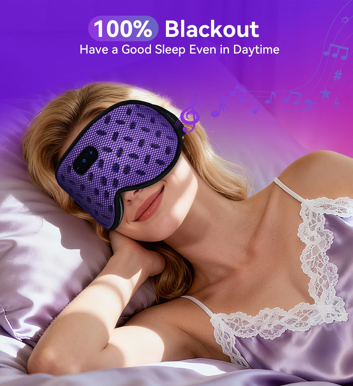 Bluetooth 3D Contoured Sleeping Eye Mask T194372