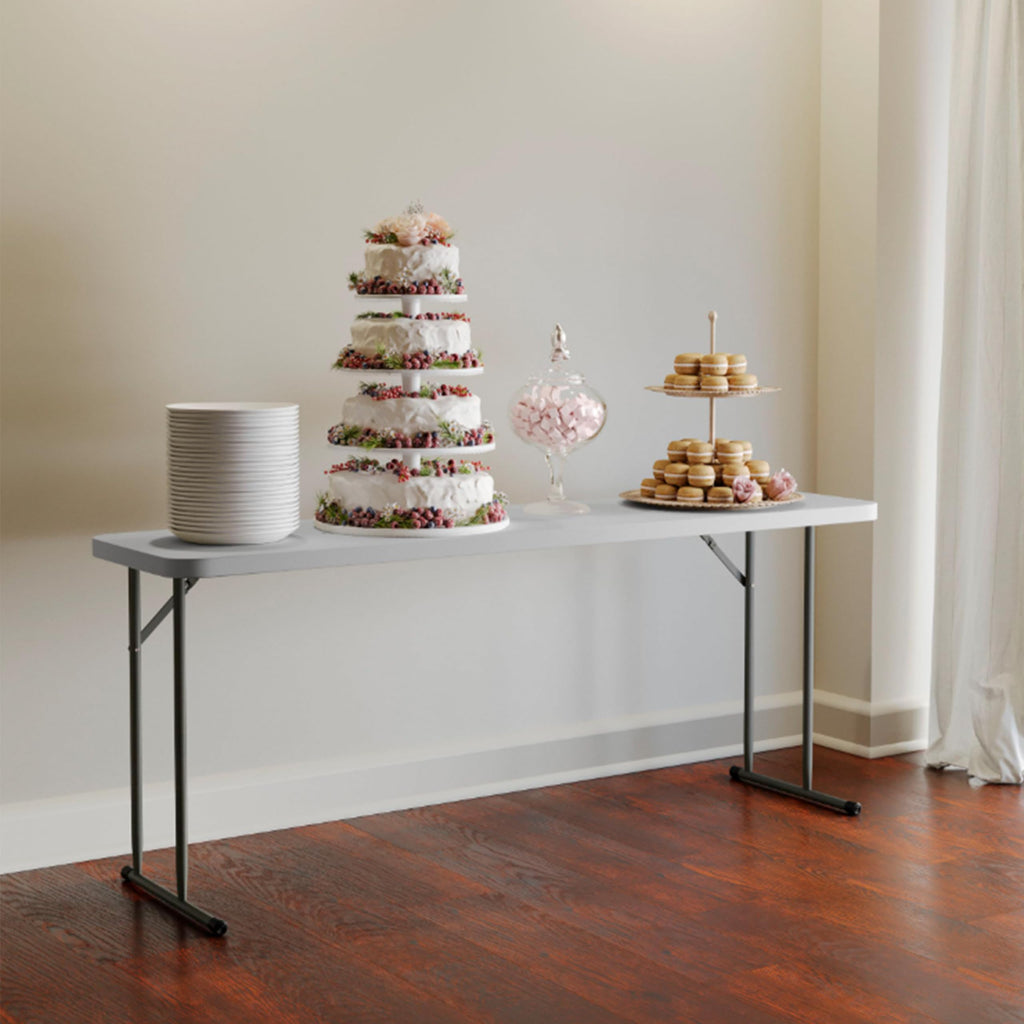 Plastic Folding Table, Granite White, 10-Pack F261535
