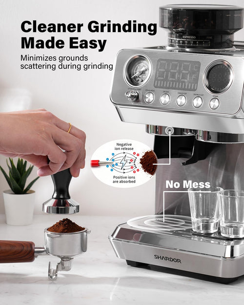 20 Bar Espresso Machine with Built-In Grinder L874345