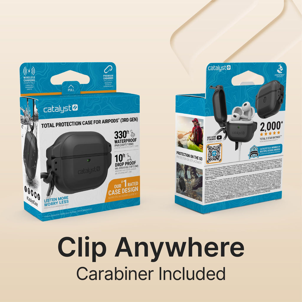 Waterproof Shockproof Protective Case for AirPods 3rd Generation with Carabiner B14586