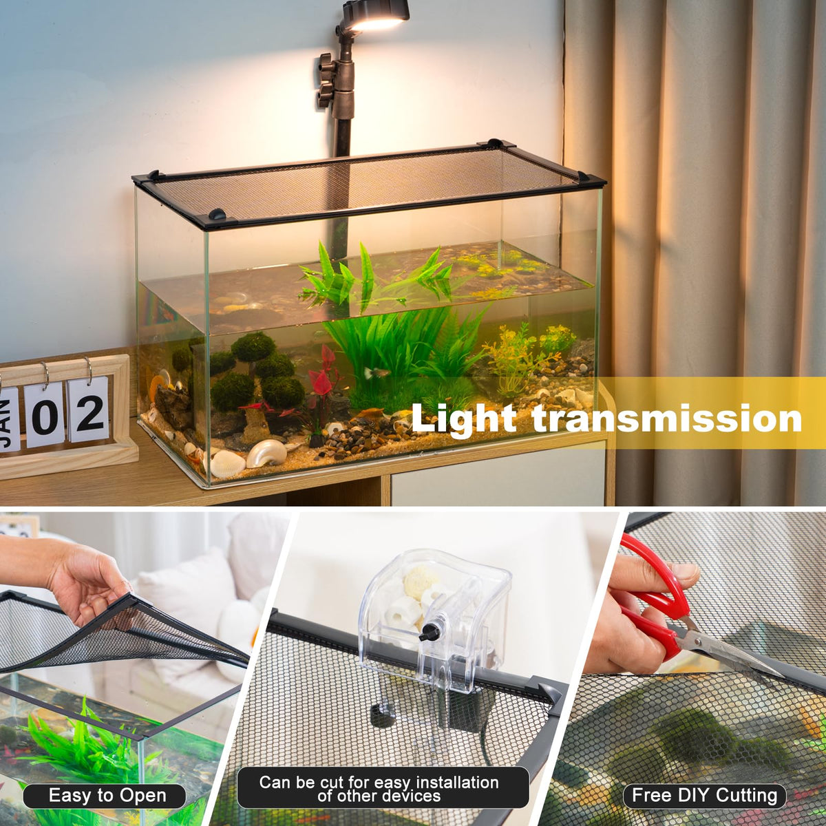 Magnetic Aquarium Lid Anti-Jumping Net Cover Y7854