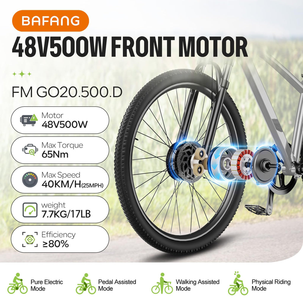 48V 500W Front Hub Motor Ebike Conversion Kit with Display W389687