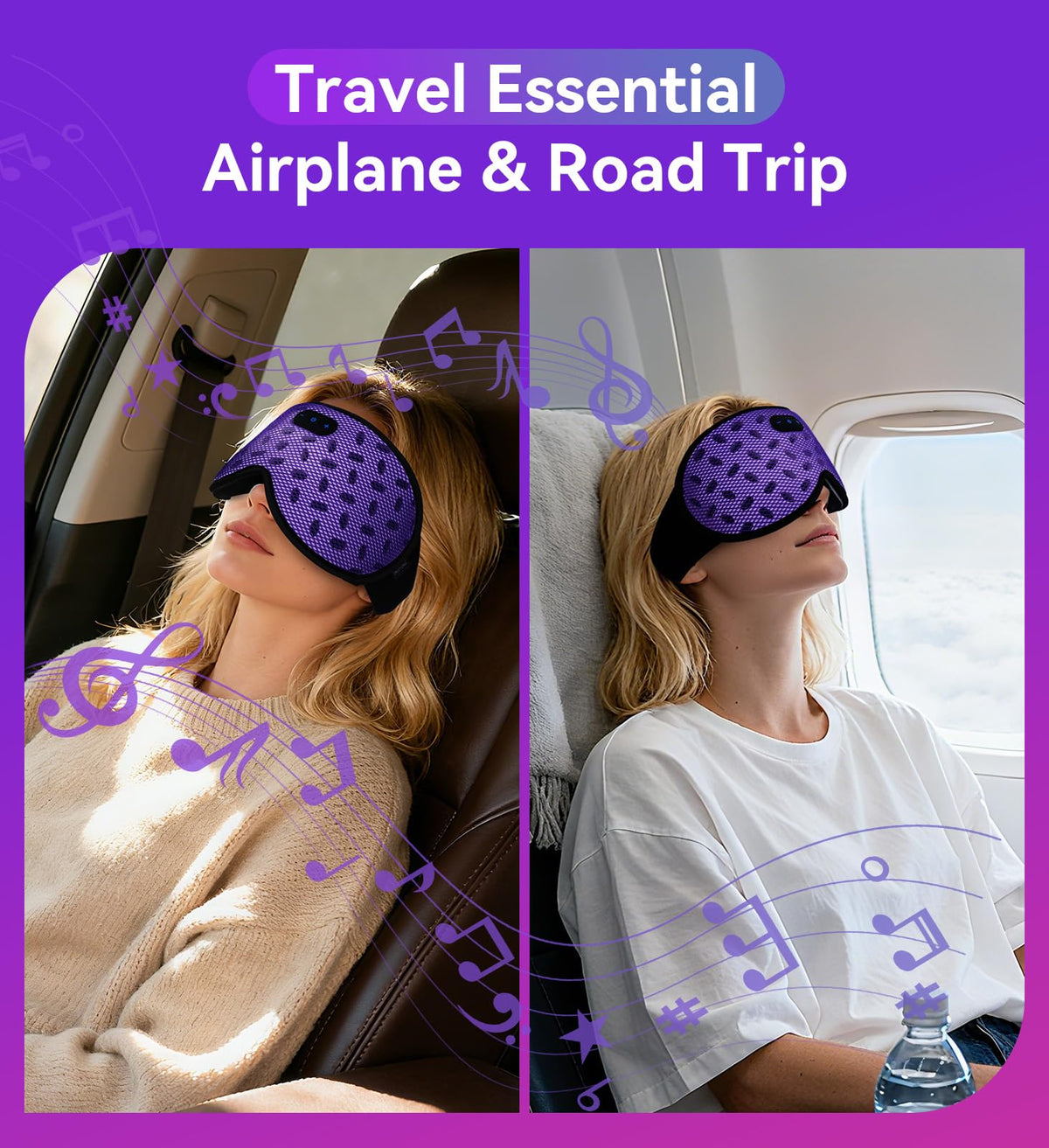Bluetooth 3D Contoured Sleeping Eye Mask T194372