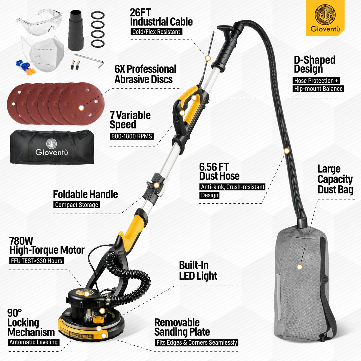 Electric Drywall Sander with Vacuum B5971