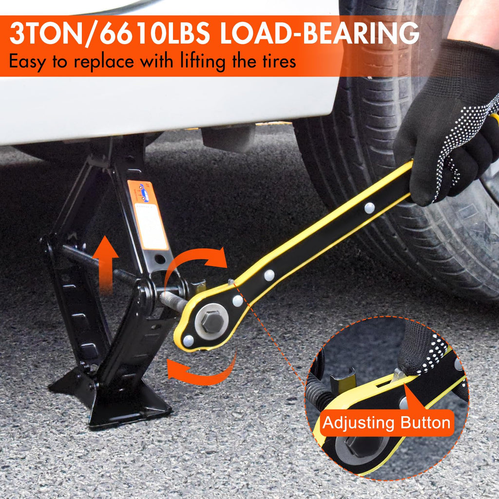 Scissor Car Jack 3 Ton Tire Changing Kit with Lug Wrench Y712277