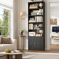 82" Tall Black Bookcase with Doors X830759