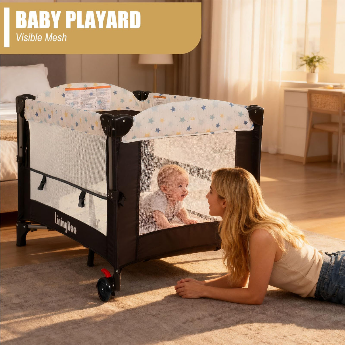 4 in 1 Height Adjustable Foldable Baby Playard B47973