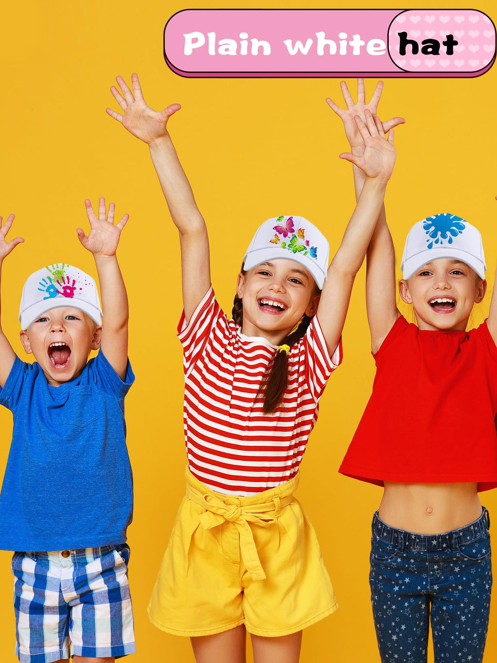 30 Pcs White Cotton Kids Baseball Cap Q27196