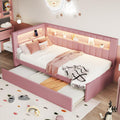 Twin Size Upholstered Platform Bed with Trundle and USB Ports H569762