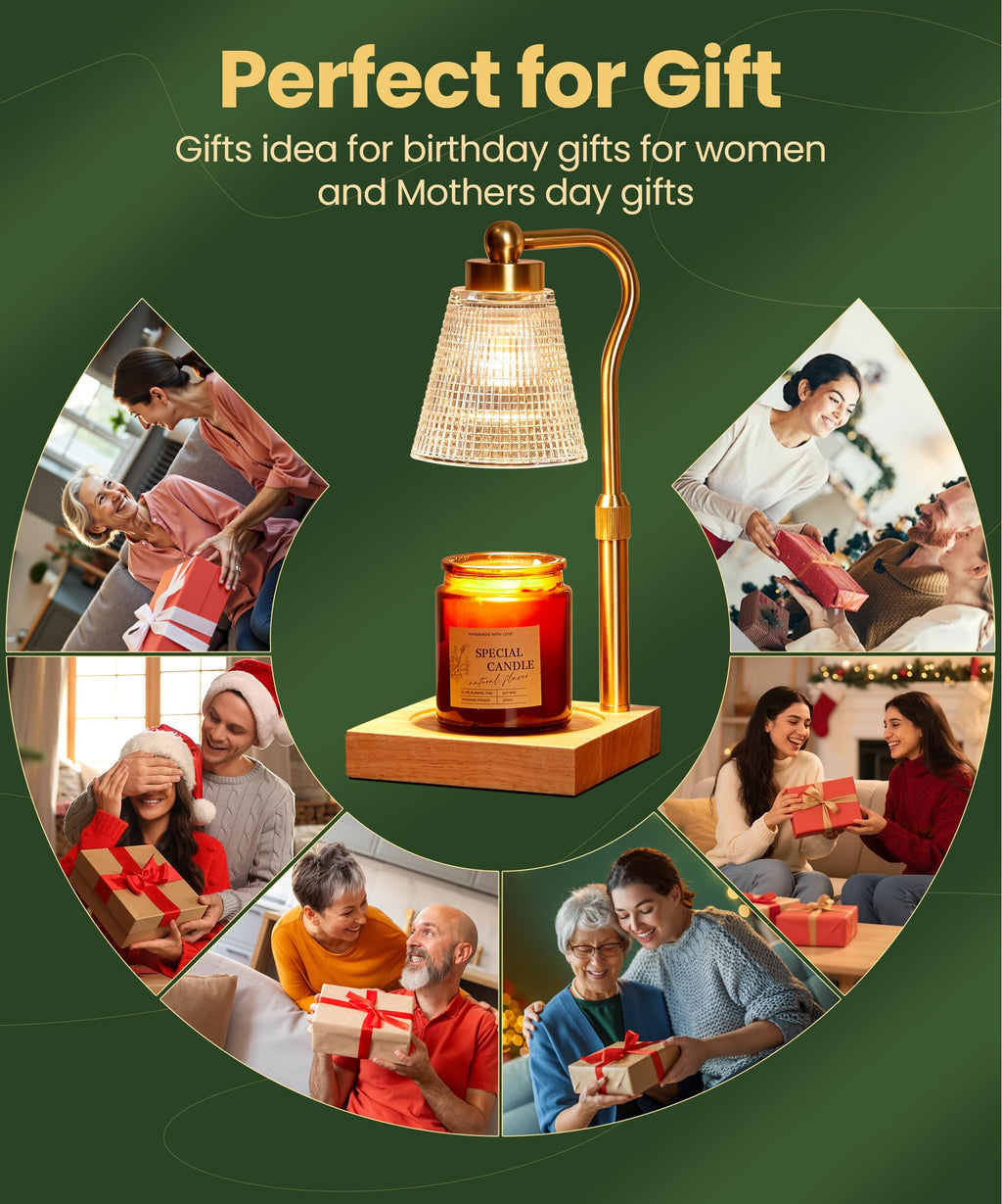 Height Adjustable Candle Warmer Lamp with Timer, 3 Dimmable I272079