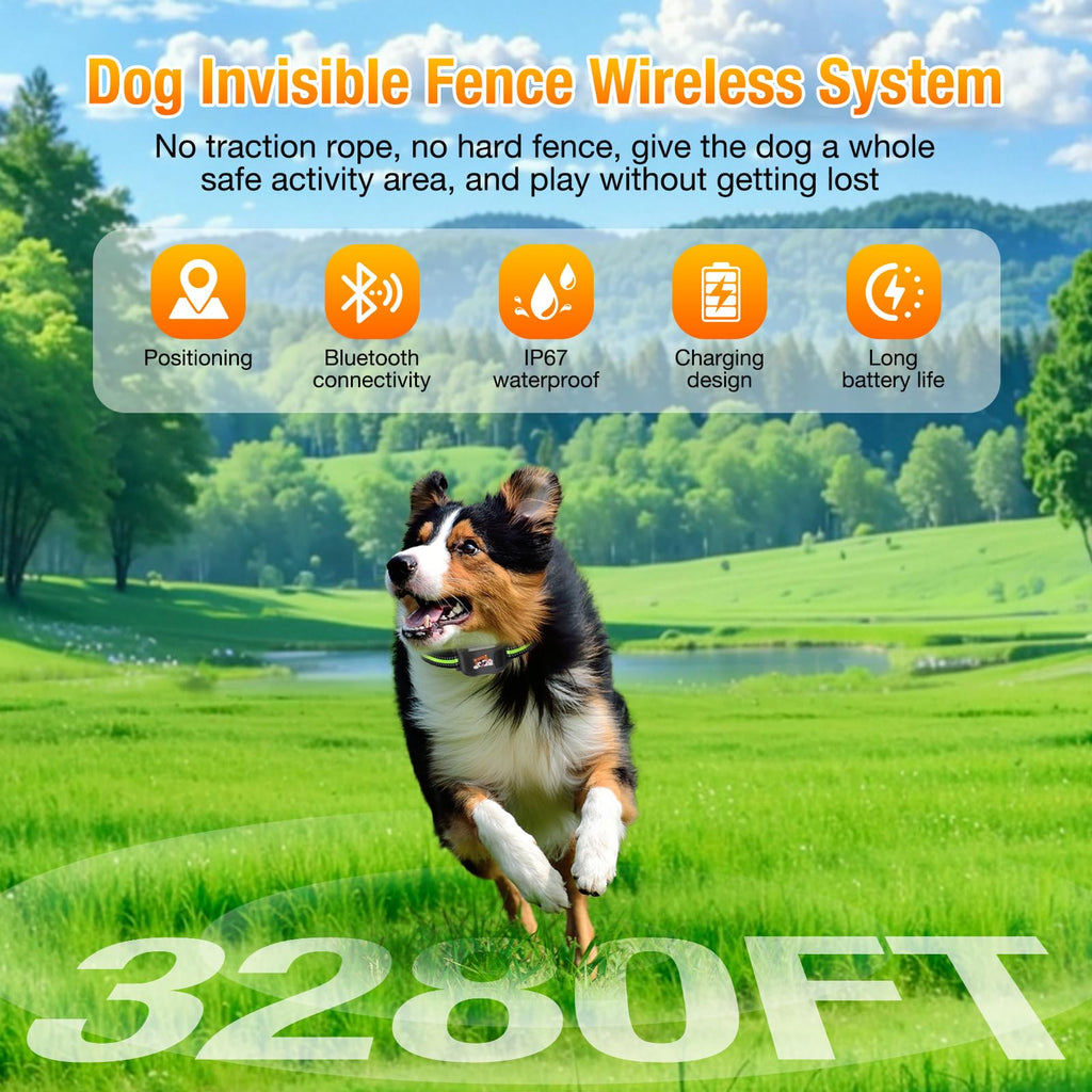 Wireless Dog Fence System with Training Collar C7678