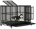 48 Inch Heavy Duty Metal Dog Crate with Double Door R2441