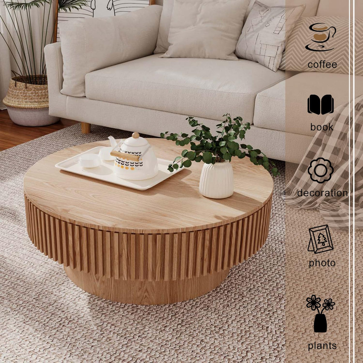 Round Coffee Table with Storage S768649