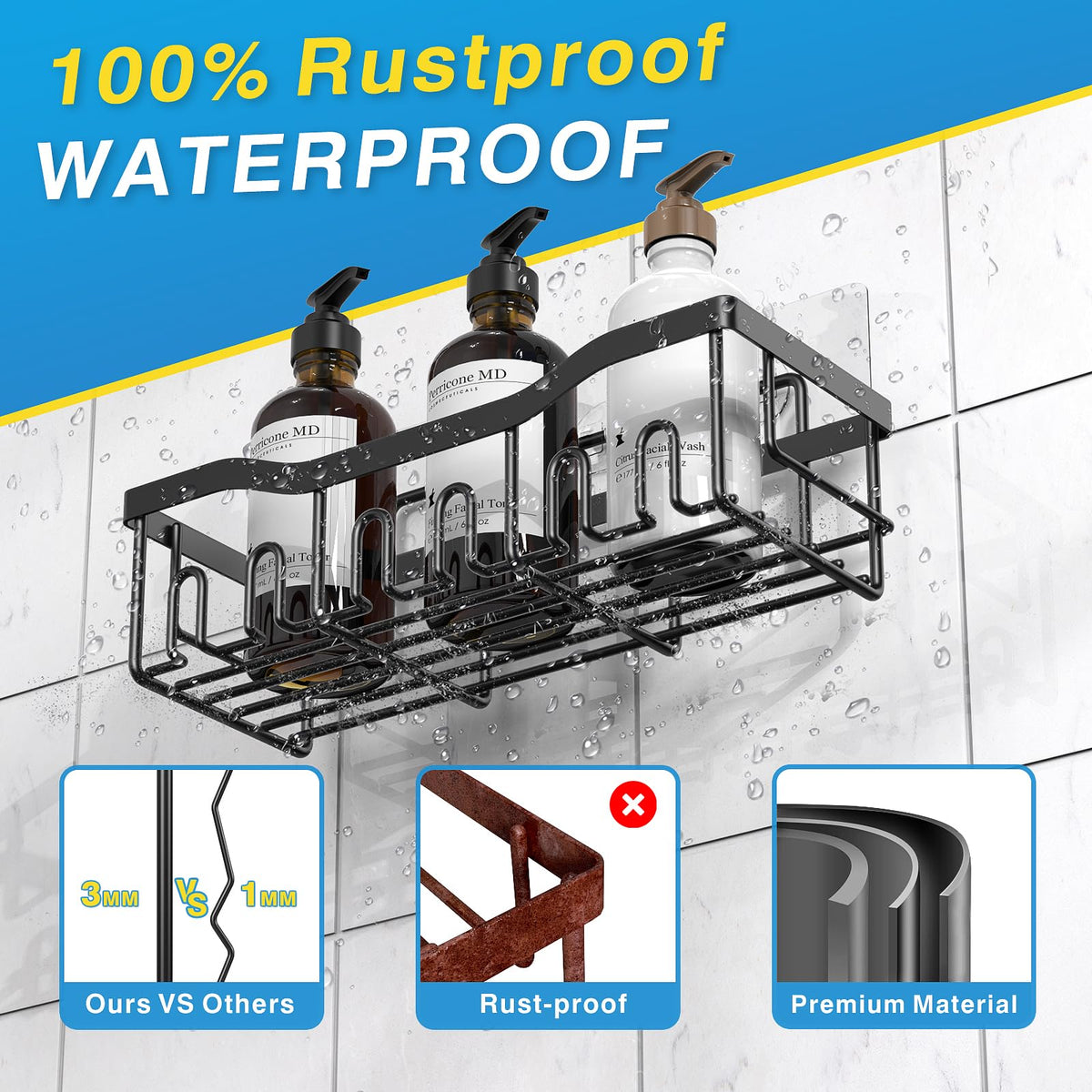 5 Pack Rustproof Stainless Steel Shower Caddy X42406
