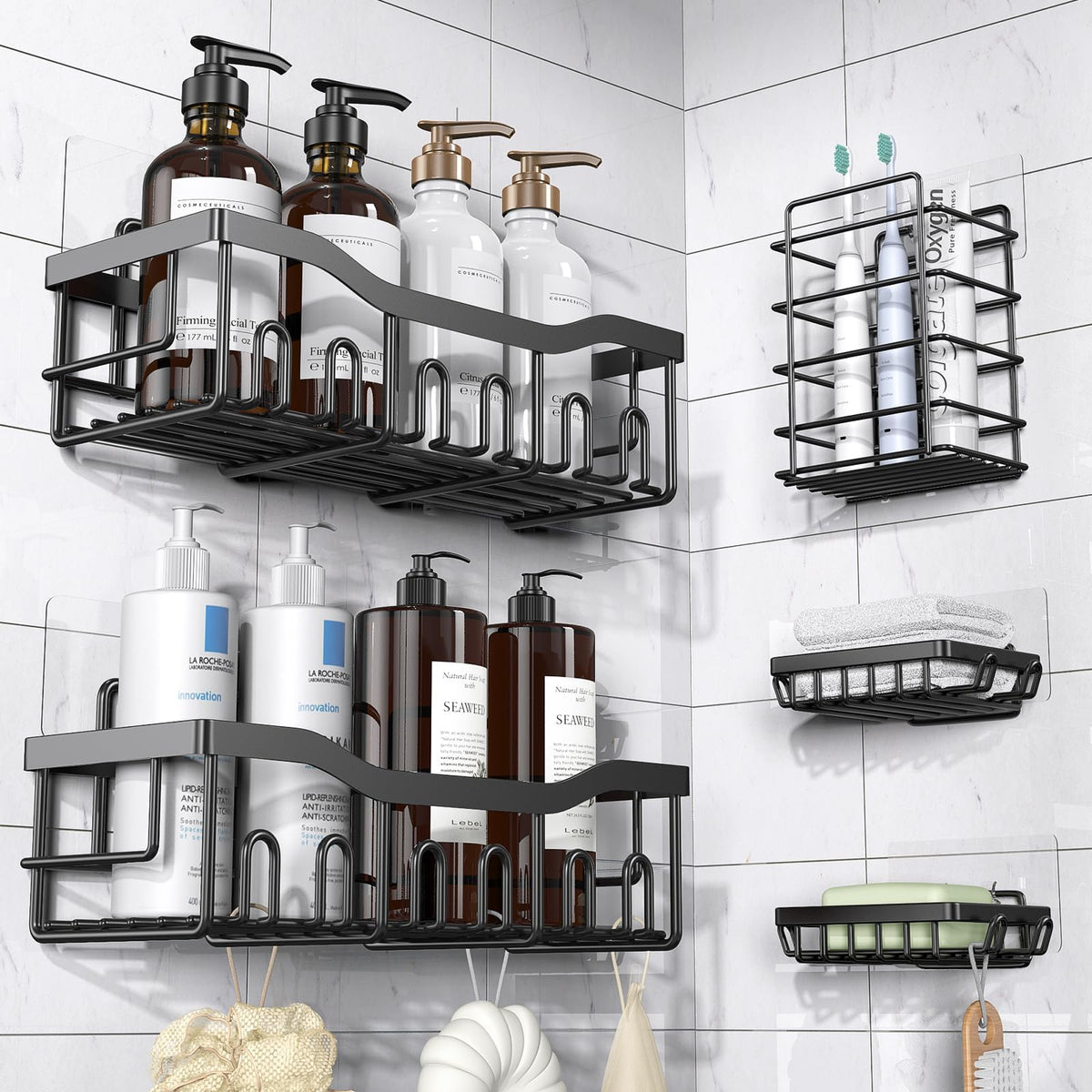 5 Pack Rustproof Stainless Steel Shower Caddy X42406