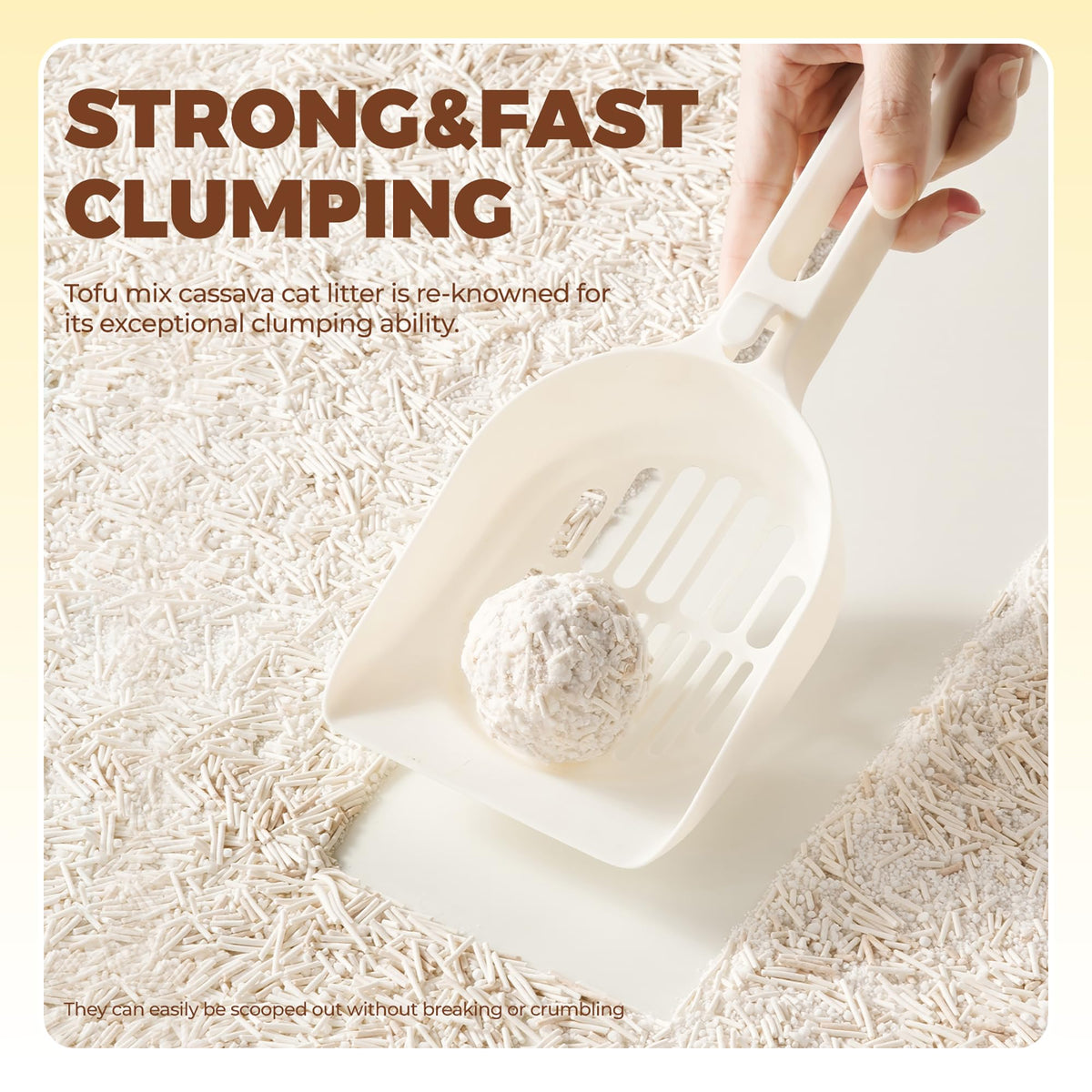 Tofu Cat Litter, Non-Stick, Odor Control, Flushable, Clumping, 99.9% Dust-Free, 5.5lb × 3 Bags E3802