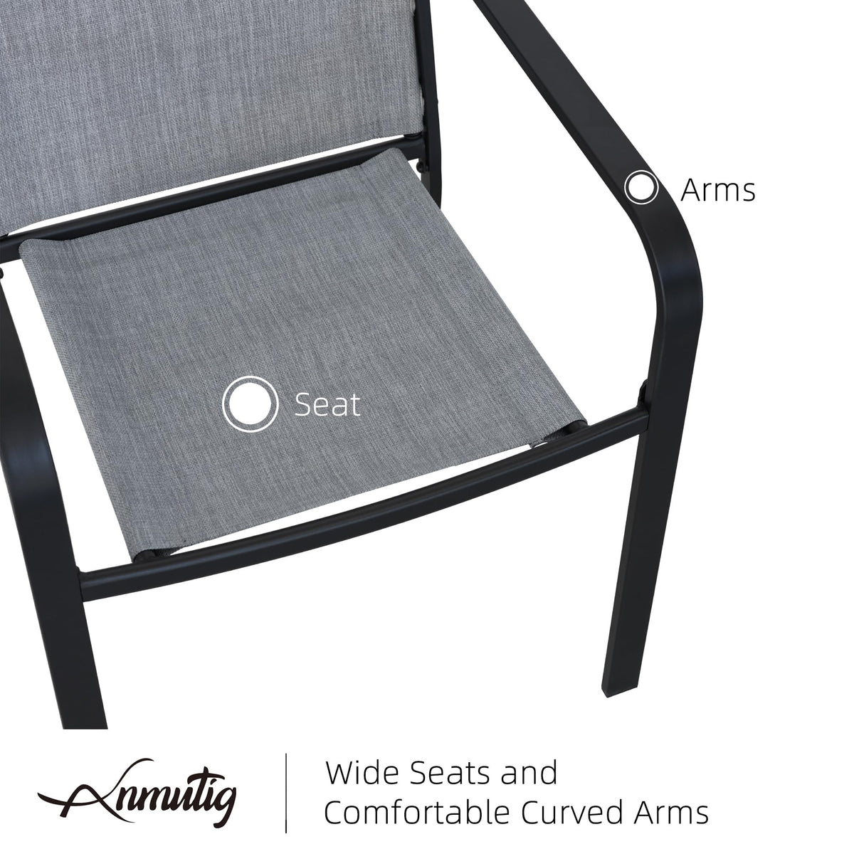 5 Piece Outdoor Dining Set with Grey Stackable Chairs and Square Table Y45290