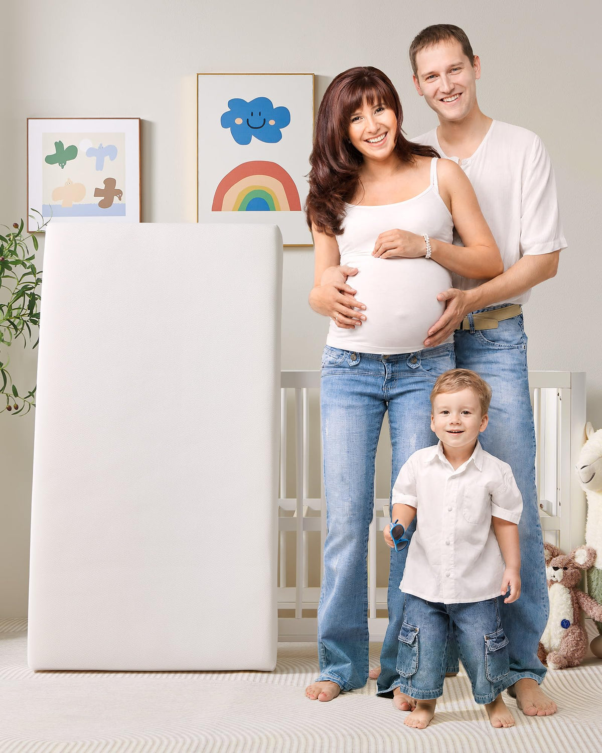 Breathable Standard Full Size Crib Mattress with Waterproof Machine Washable Cover E11937