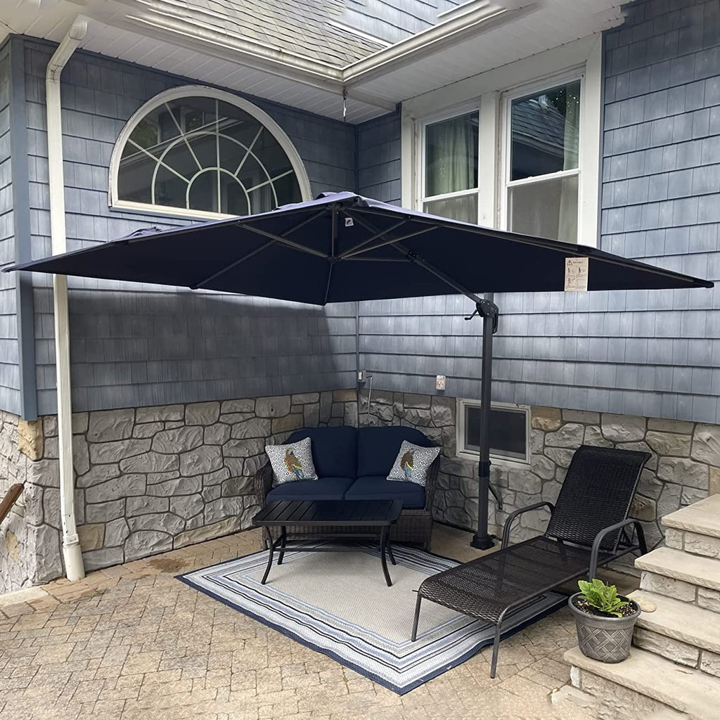 Navy Rectangle Patio Umbrella N5040