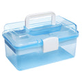 10 Inch Blue Plastic Storage Box with Removable Tray G41655