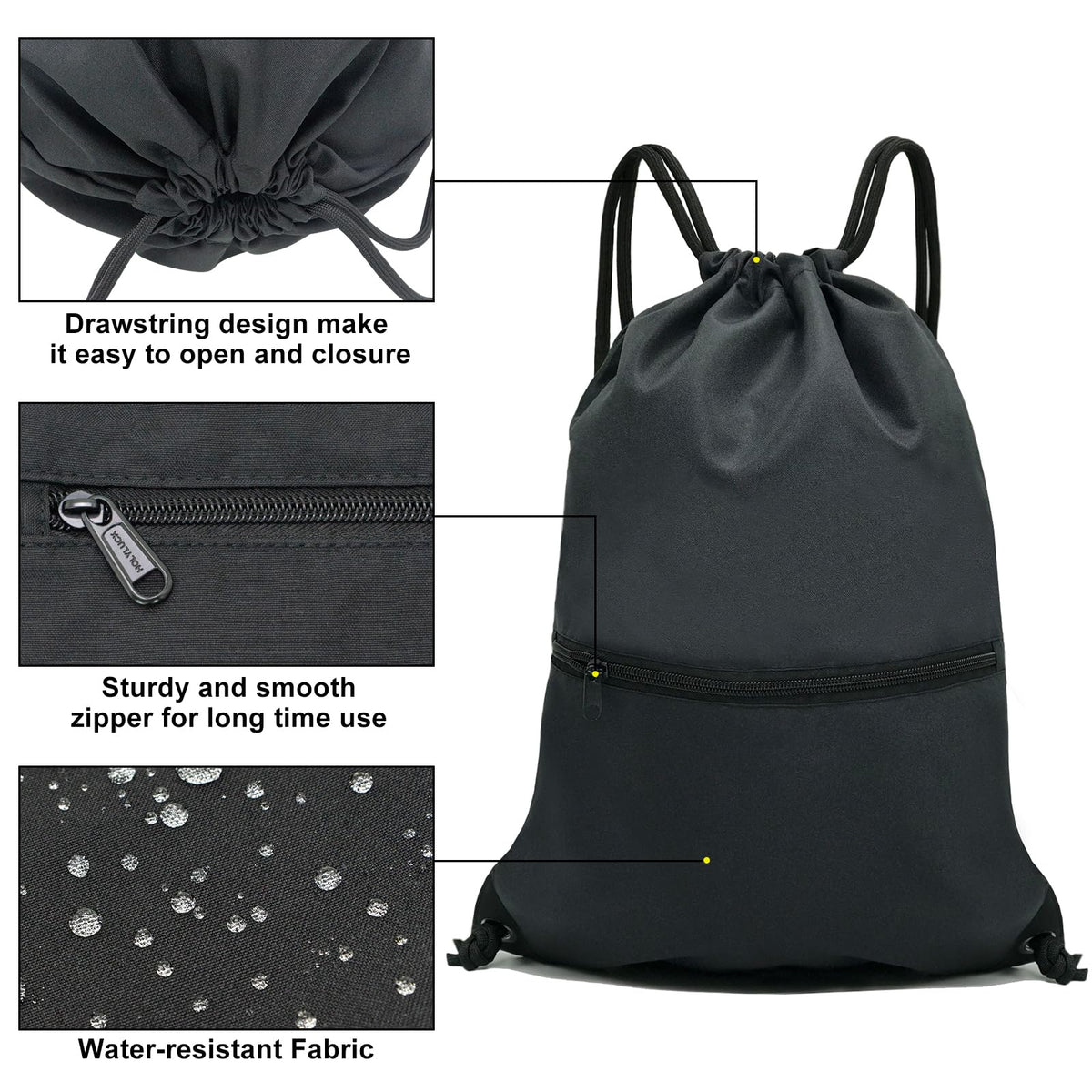Drawstring Backpack Bag Sport Gym Sackpack W744