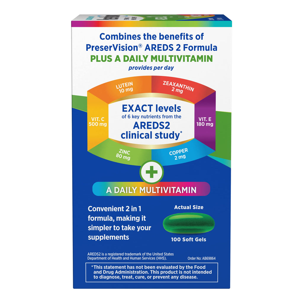 Multivitamin Eye Vitamins 100 Softgels V2444