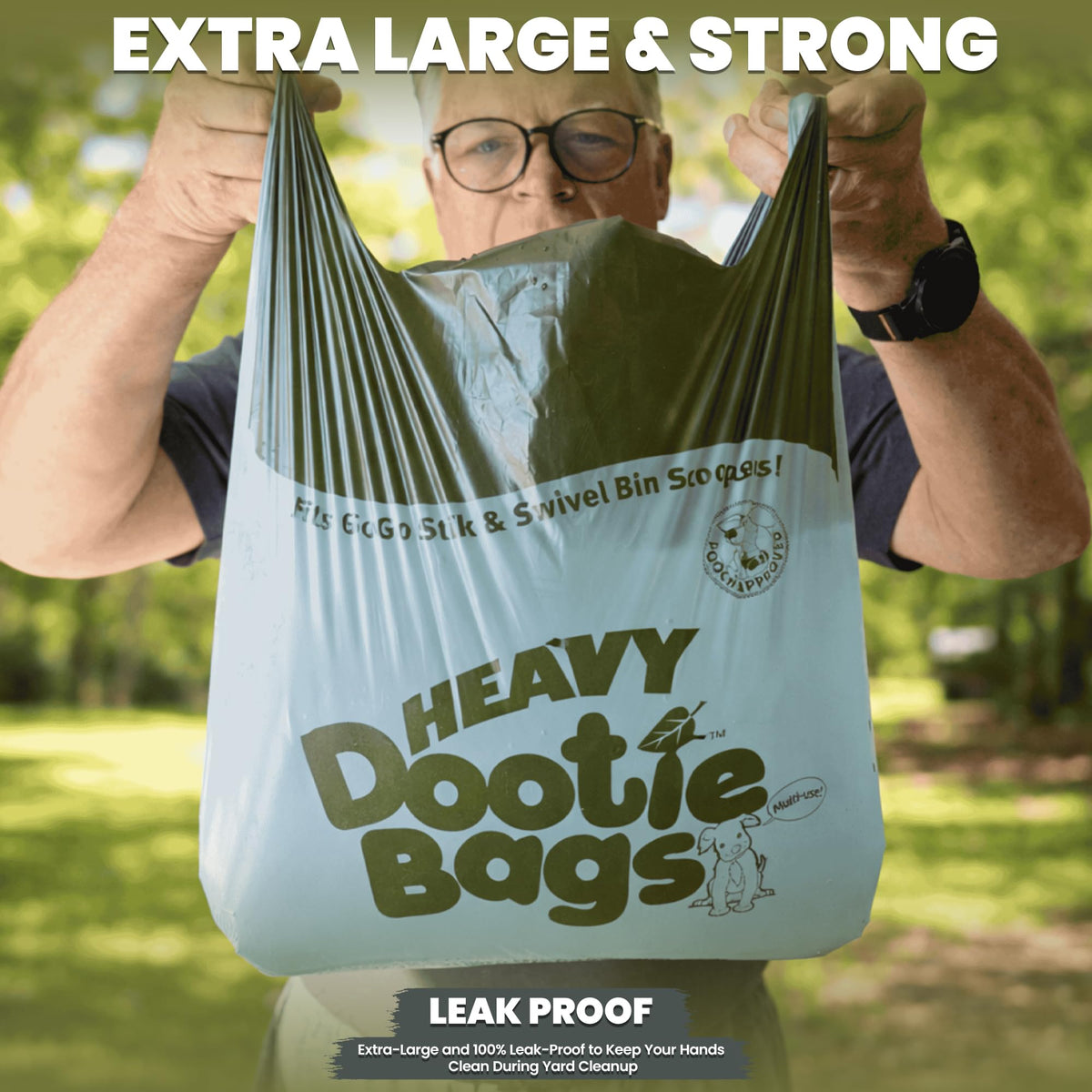 Heavy Duty Bags with EZ Tie Handles, Cornstarch, Leakproof A866