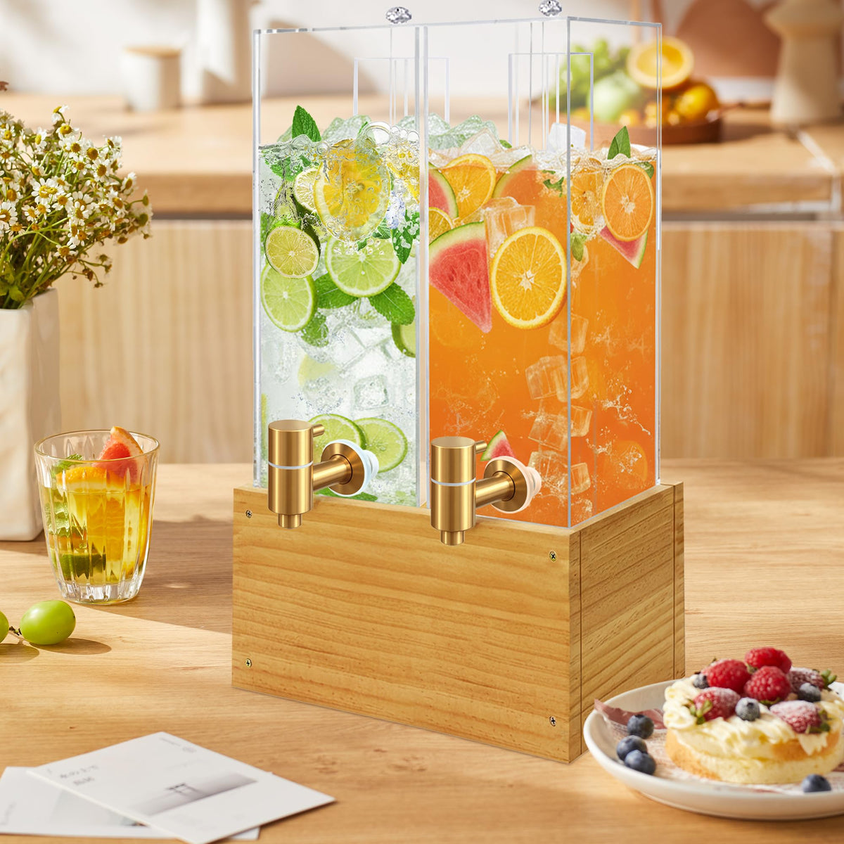 2 Pack 2 Gallon Drink Dispenser with Stand and Ice Core H276318