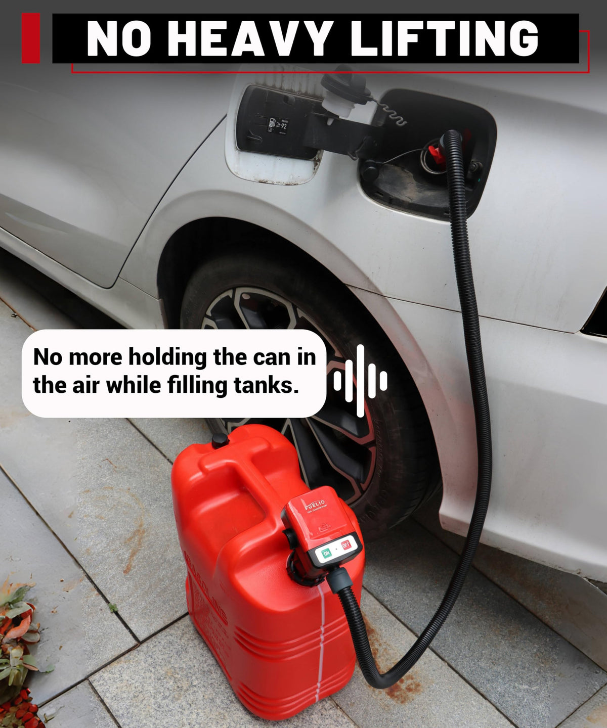 Battery Powered Gas Pump 3.2GPM Auto-Stop Nozzle 51 IN Hose Z5524