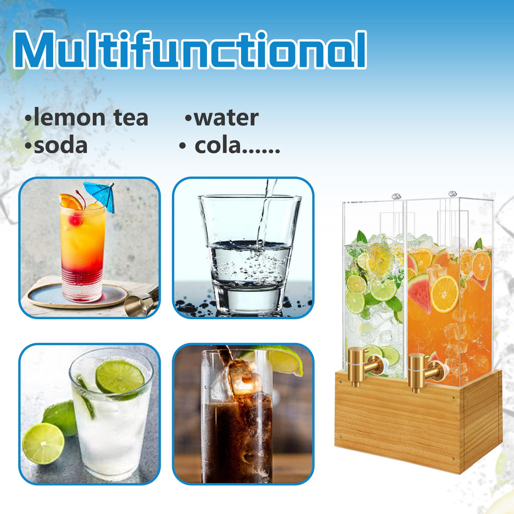 2 Pack 2 Gallon Drink Dispenser with Stand and Ice Core H276318