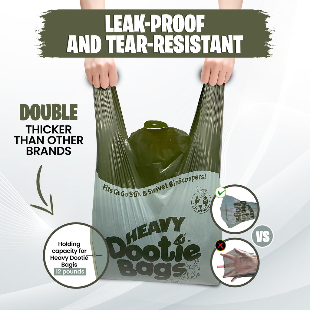 Heavy Duty Bags with EZ Tie Handles, Cornstarch, Leakproof A866