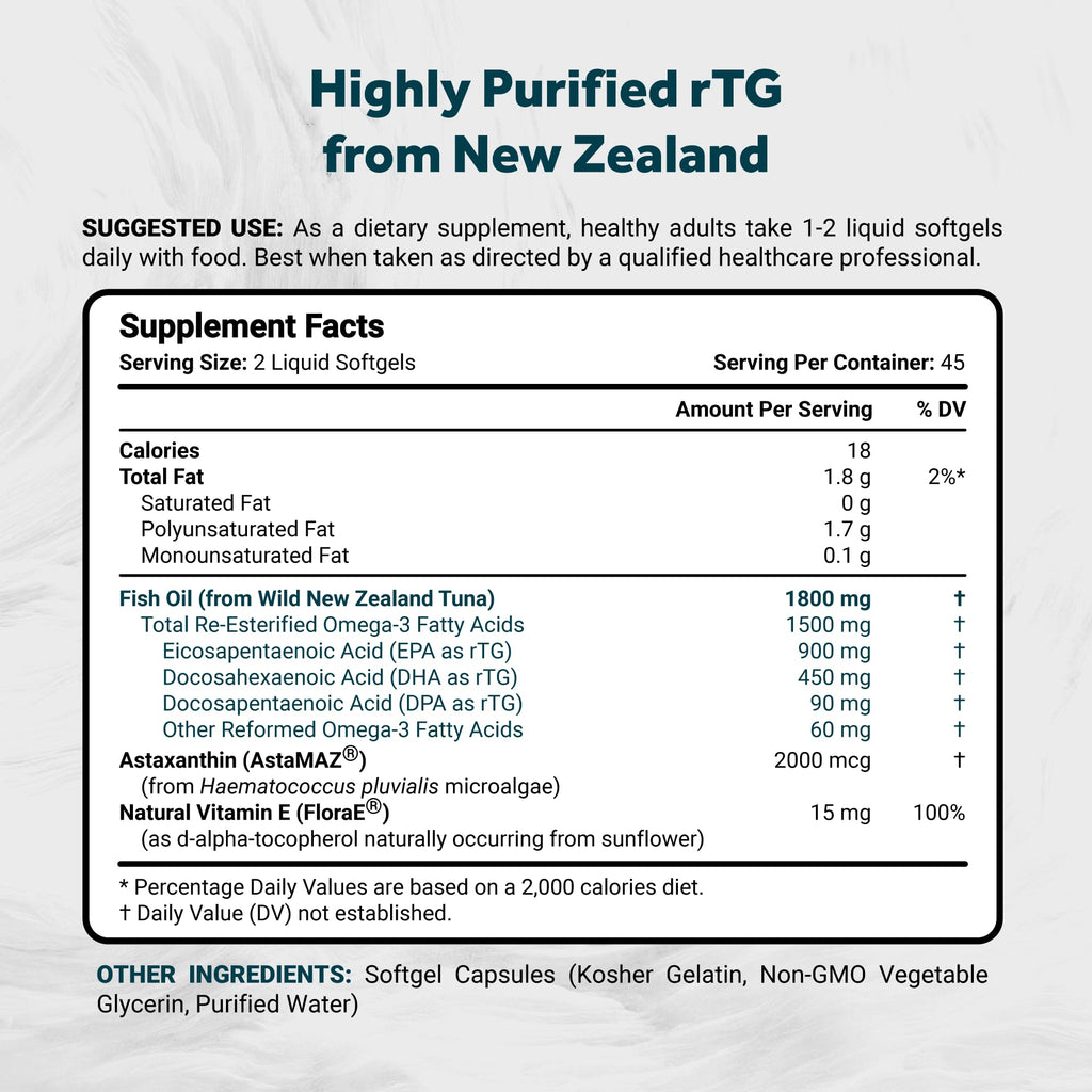 Omega 3 Fish Oil 1800mg 90 Softgels W840654