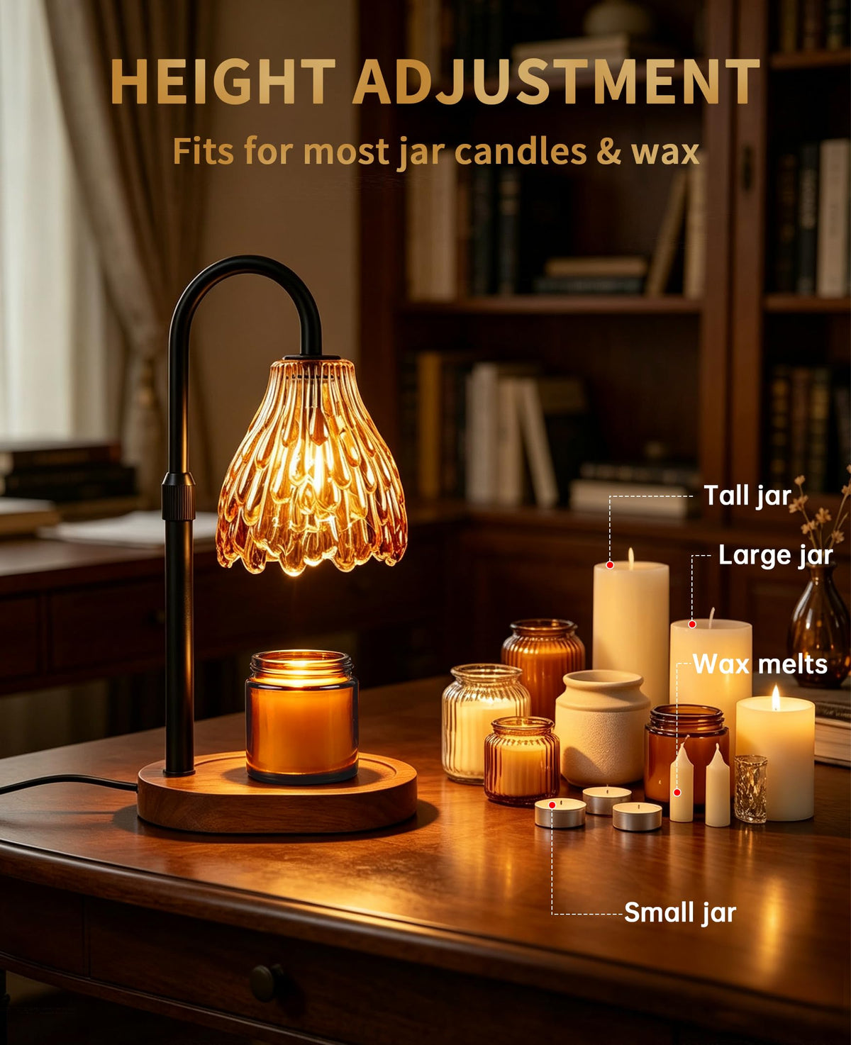 Glass Candle Warmer Lamp with Timer & Dimmer J544