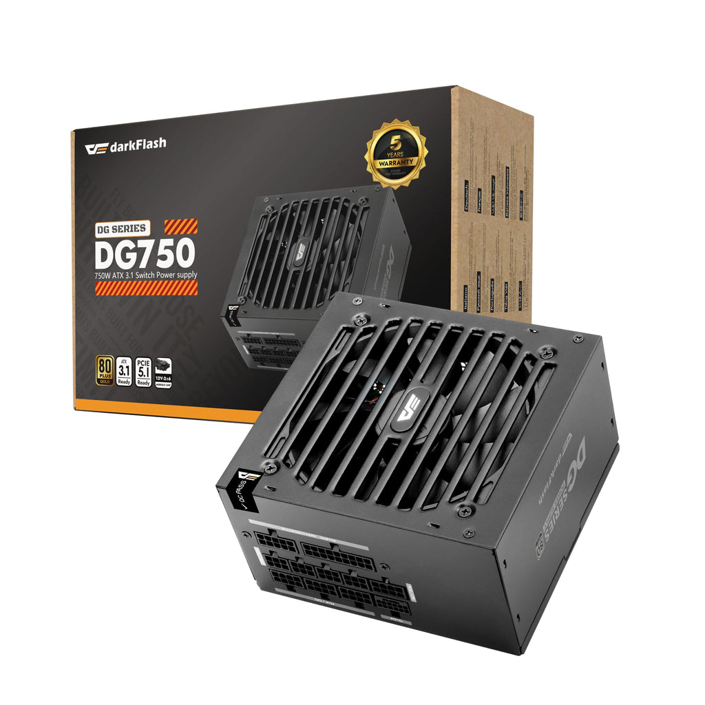 750W 80 Plus Gold ATX 3.1 PCIe 5.1 PC Power Supply, Black I55381