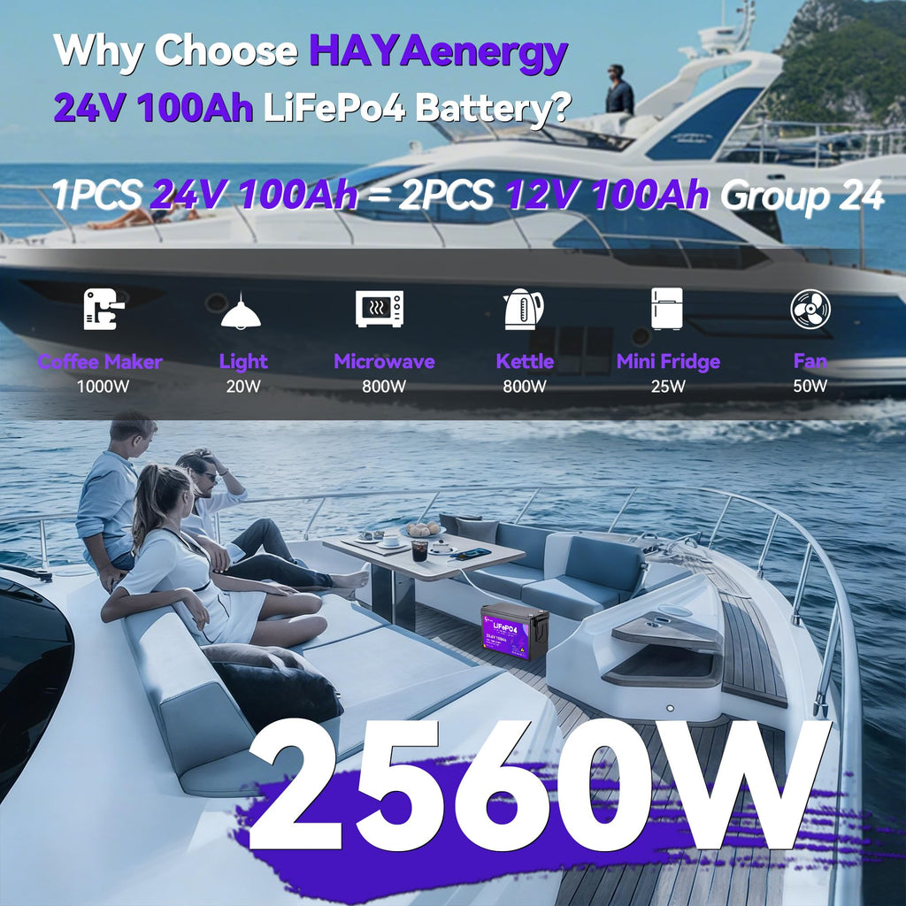 24v 100ah LiFePO4 Lithium Battery with 100A BMS O97434