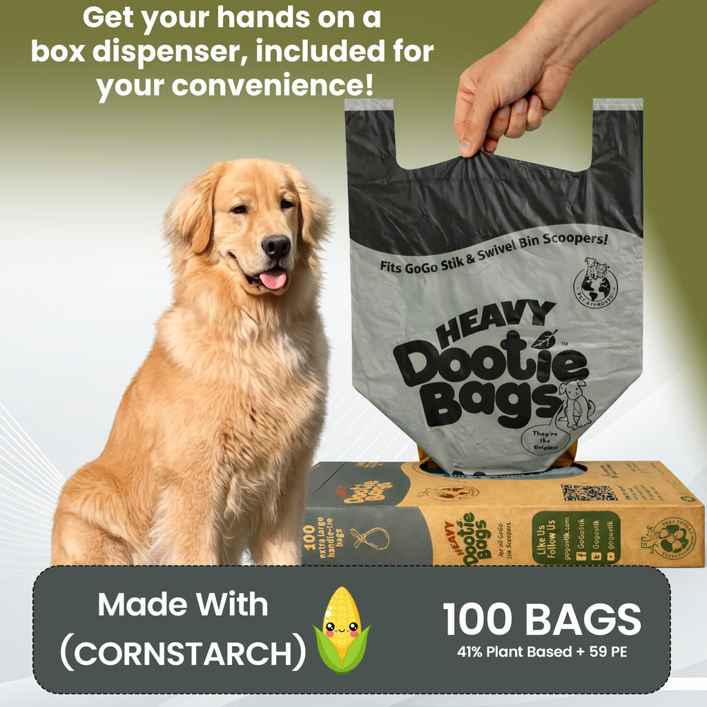 Heavy Duty Bags with EZ Tie Handles, Cornstarch, Leakproof A866