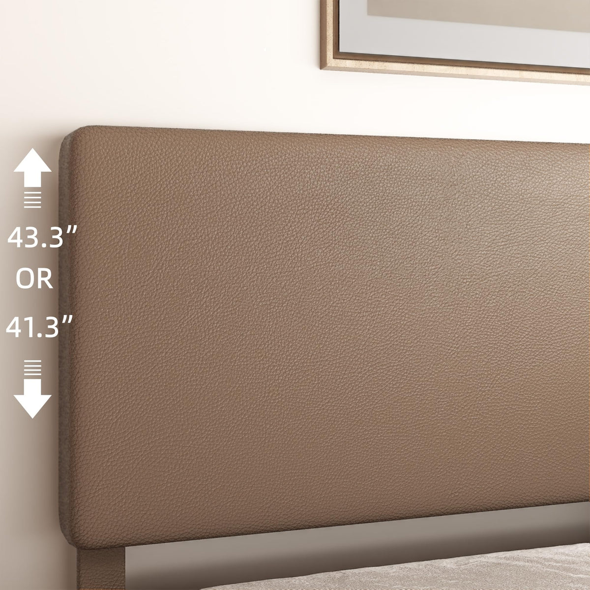 Minimalist Leather Bed Frame with Adjustable Headboard D808