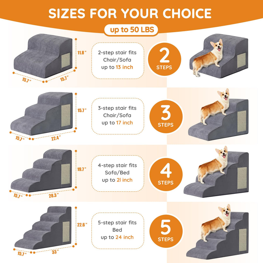 Dog Stairs 2-Step Grey E74450