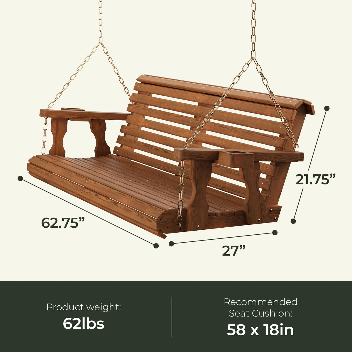 Heavy Duty 700 Lb Capacity Porch Swing S99936