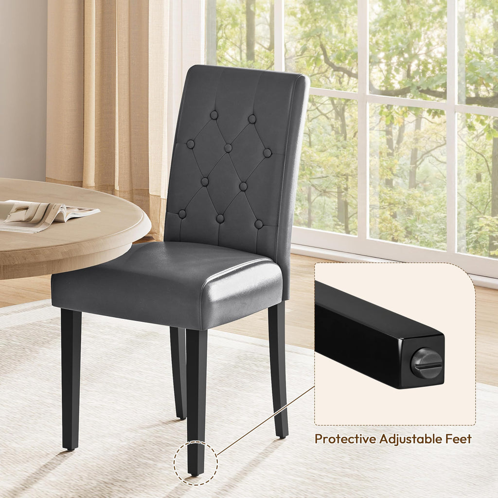 Dining Chairs Set of 2 Tufted Gray G803605