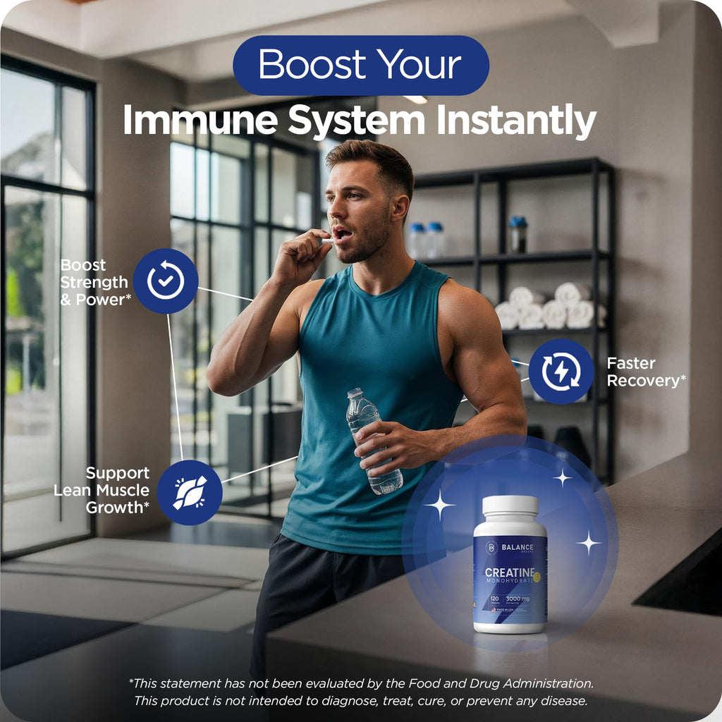 Creatine Monohydrate 3,000mg 120 Capsules Micronized I196