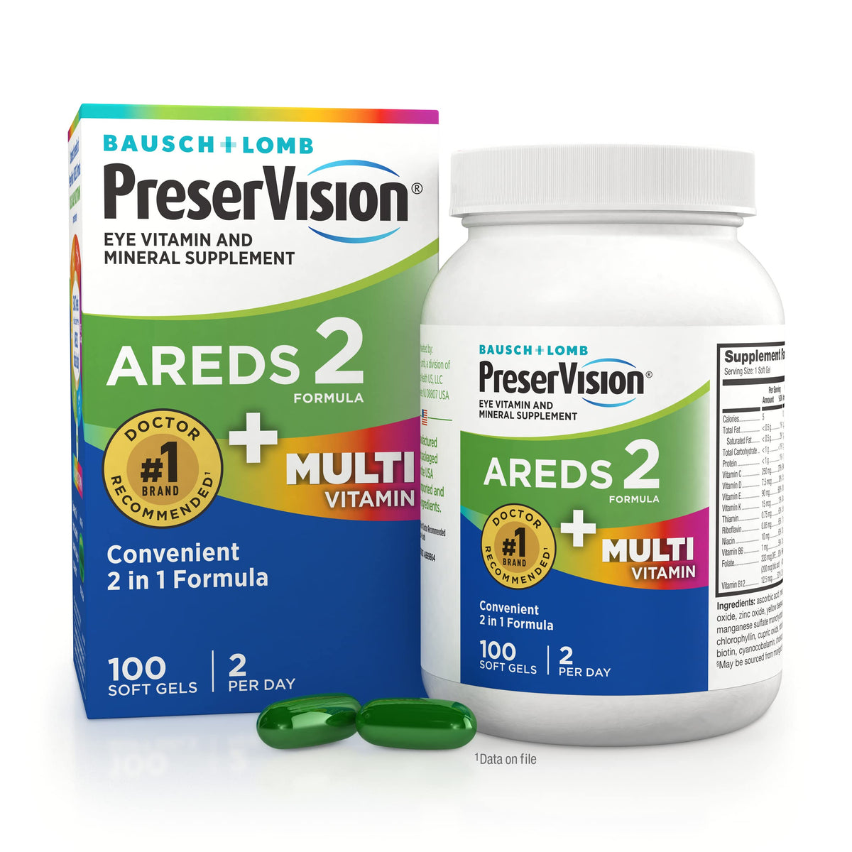 Multivitamin Eye Vitamins 100 Softgels V2444