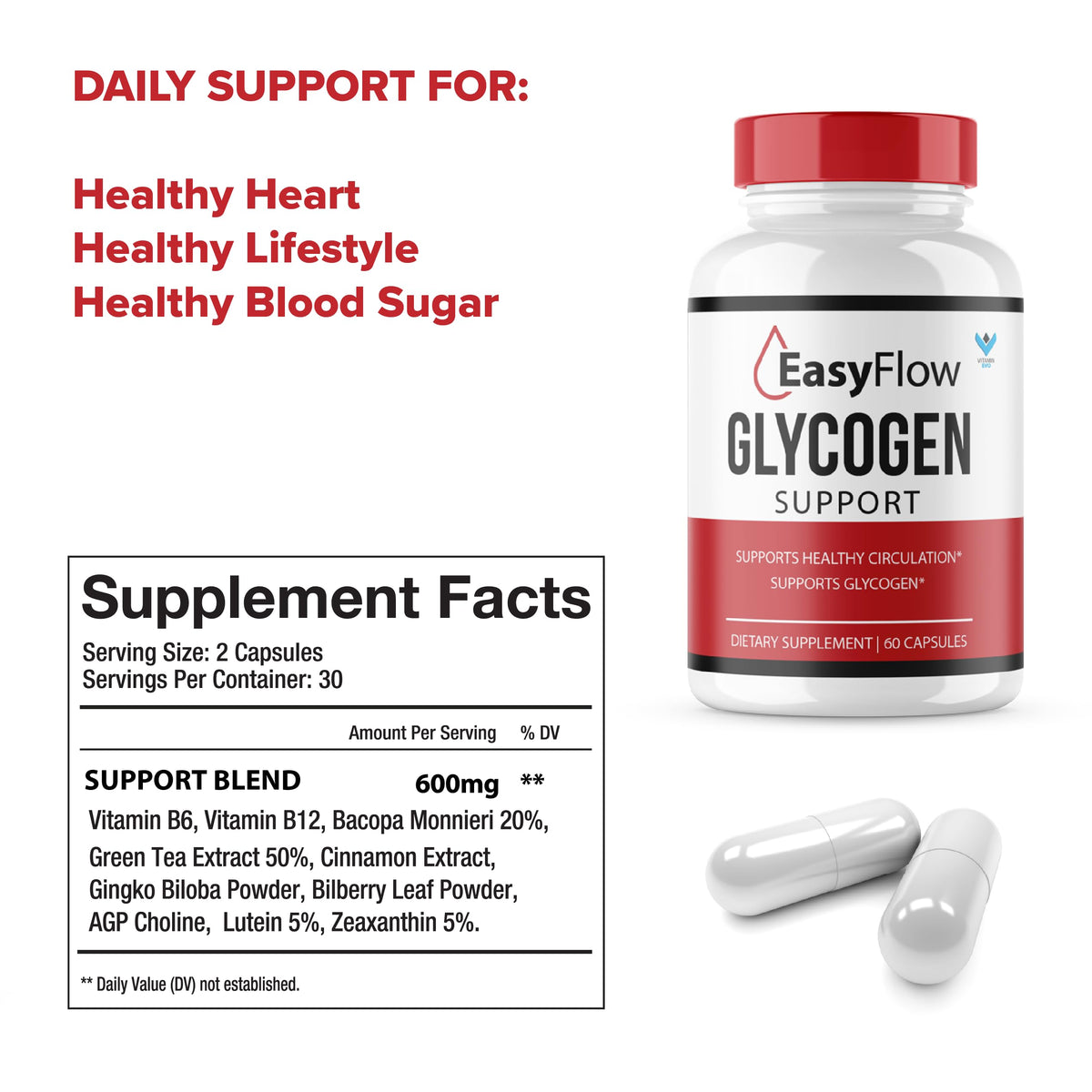 60 Capsules Glycogen Support Supplement I7107