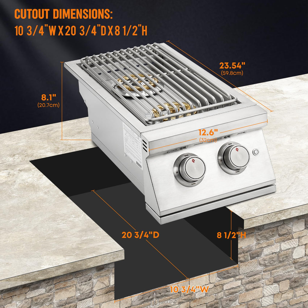 24,000BTU Liquid Propane Double Side Burner R1746