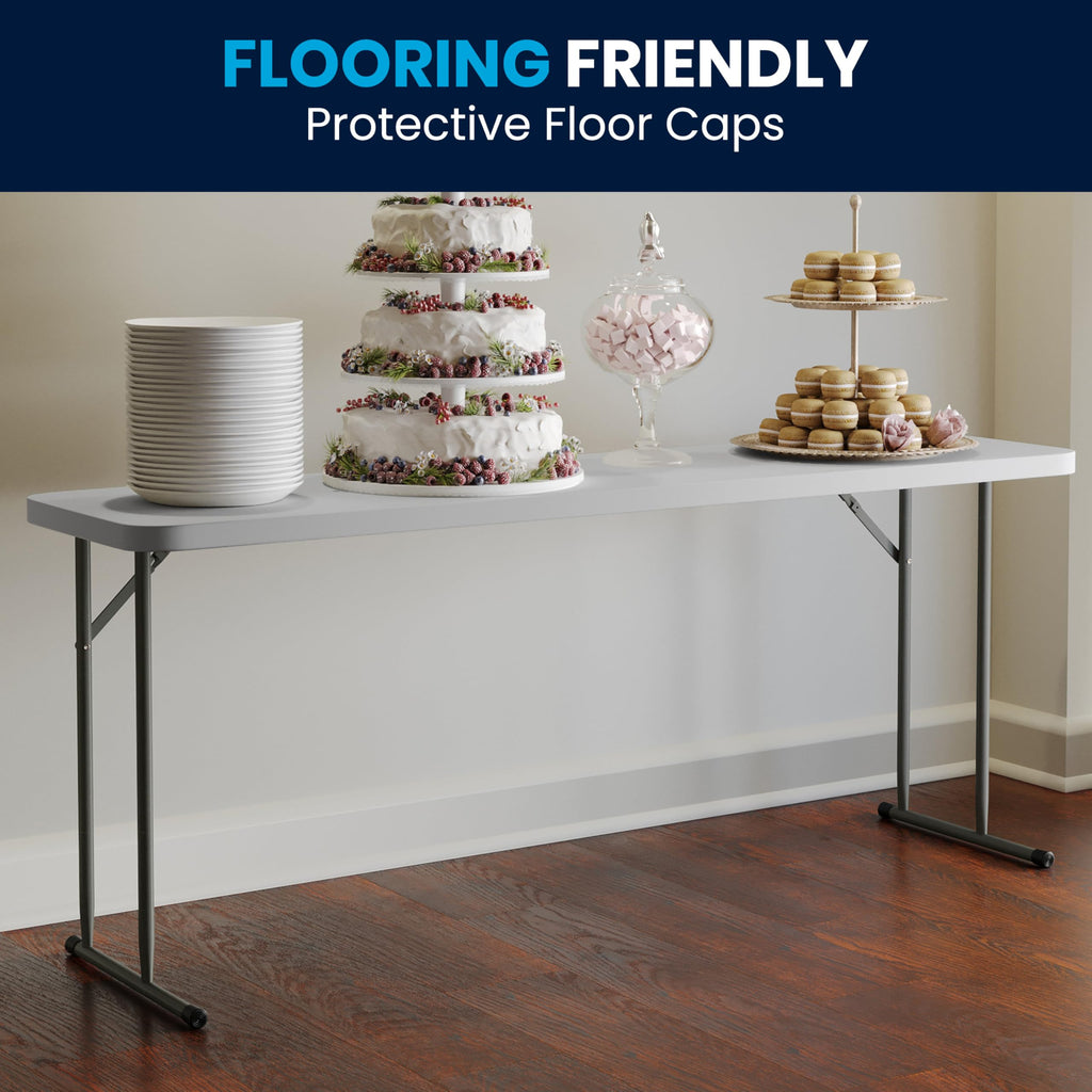 Plastic Folding Table, Granite White, 10-Pack F261535