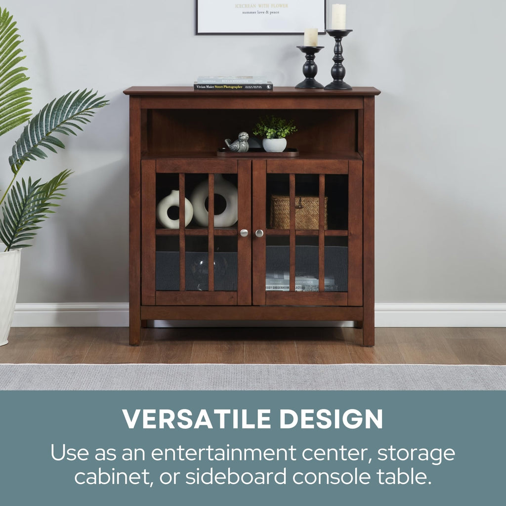 Espresso TV Stand with Shelves Z222