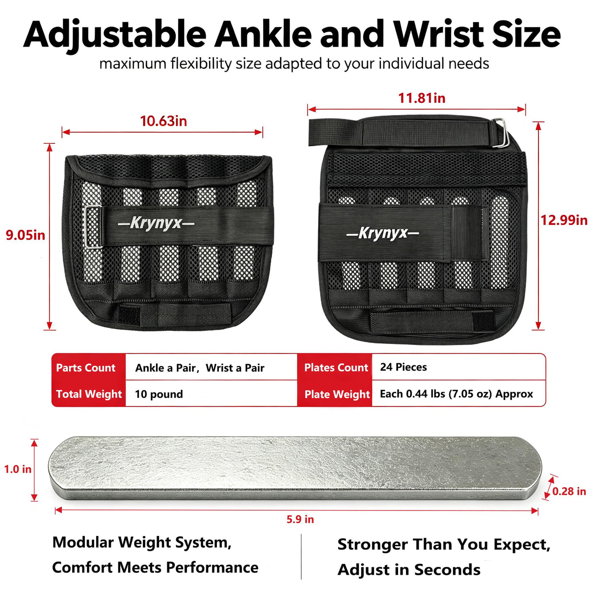 Adjustable Wrist Ankle Weights 10/20/30 lb F868286