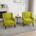 Green Fabric Accent Chairs Set of 2 D93485