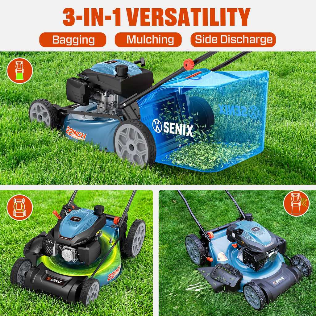 22" 3-in-1 Self Propelled Gas Lawn Mower Z6894